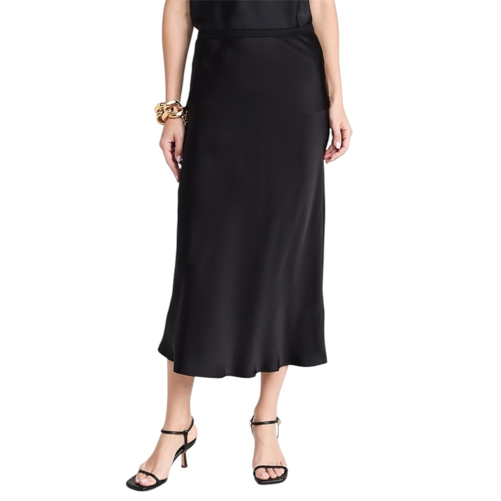 Anine Bing Bar Silk Skirt in Black